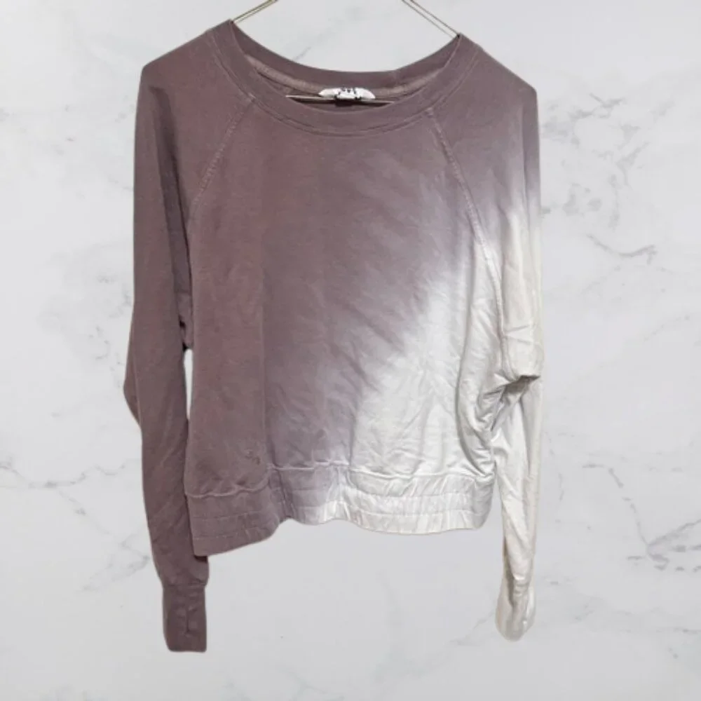 Joy Lab Women's Gray Tie Dye French Terry Cropped Fit Sweatshirt - Picture 1 of 3